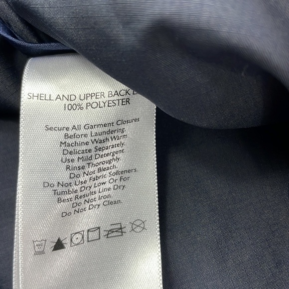 Eddie Bauer Mens Navy Blue Hooded Zip Up Windbreaker, size Large Tall - Picture 8 of 10